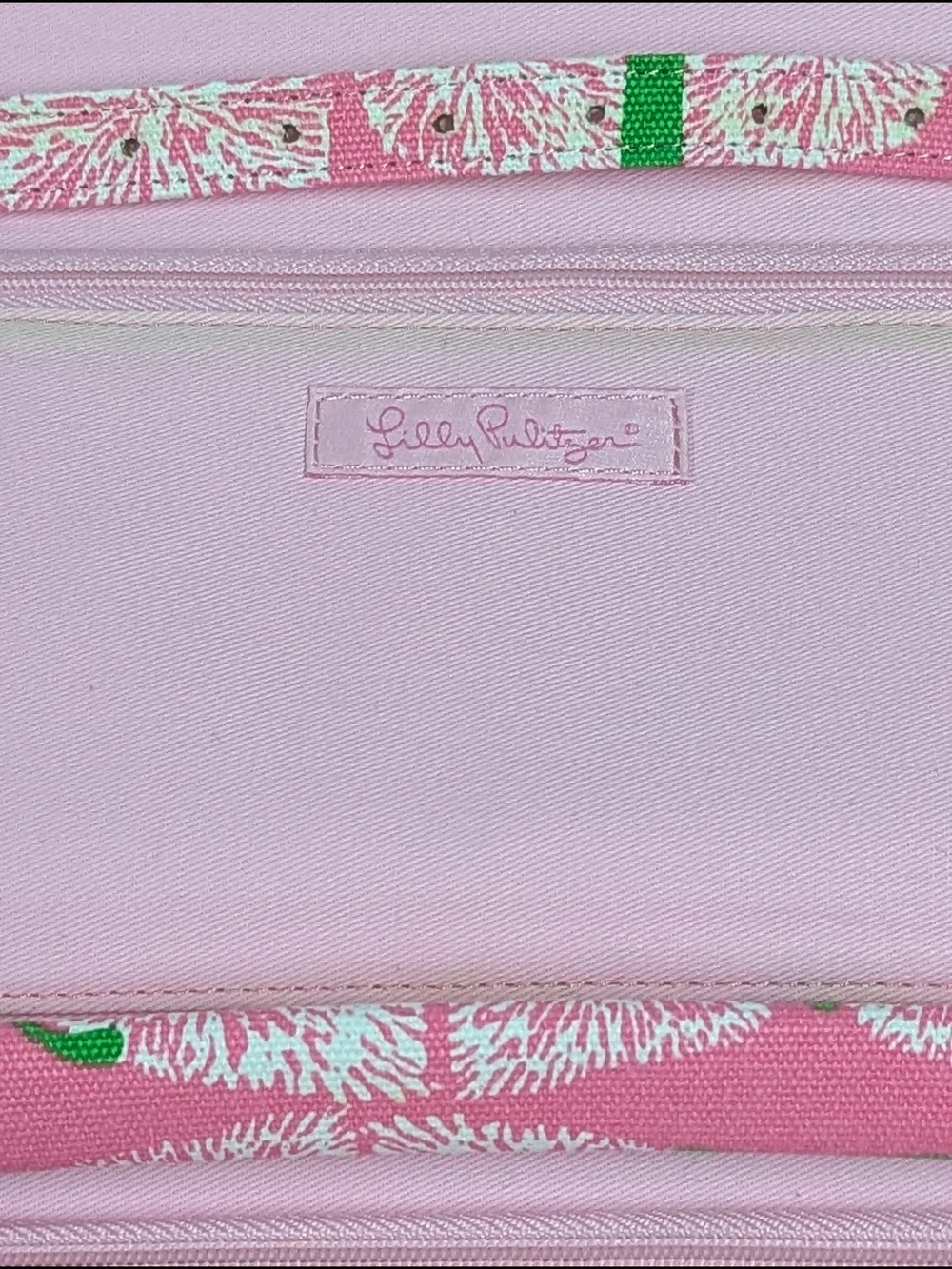 Lilly Pulitzer Jewelry Roll Pink Green Travel Organizer Case Floral Roll Up Pouc